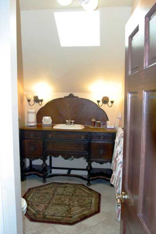 Sink set in antique furniture