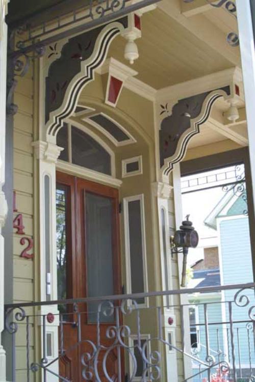 Architectural details at the front door