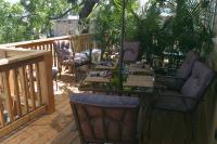 Back deck offers seating for up to 12
