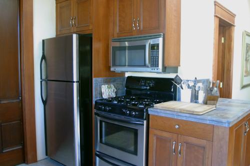 Refrigerator, microwave, stove, and oven